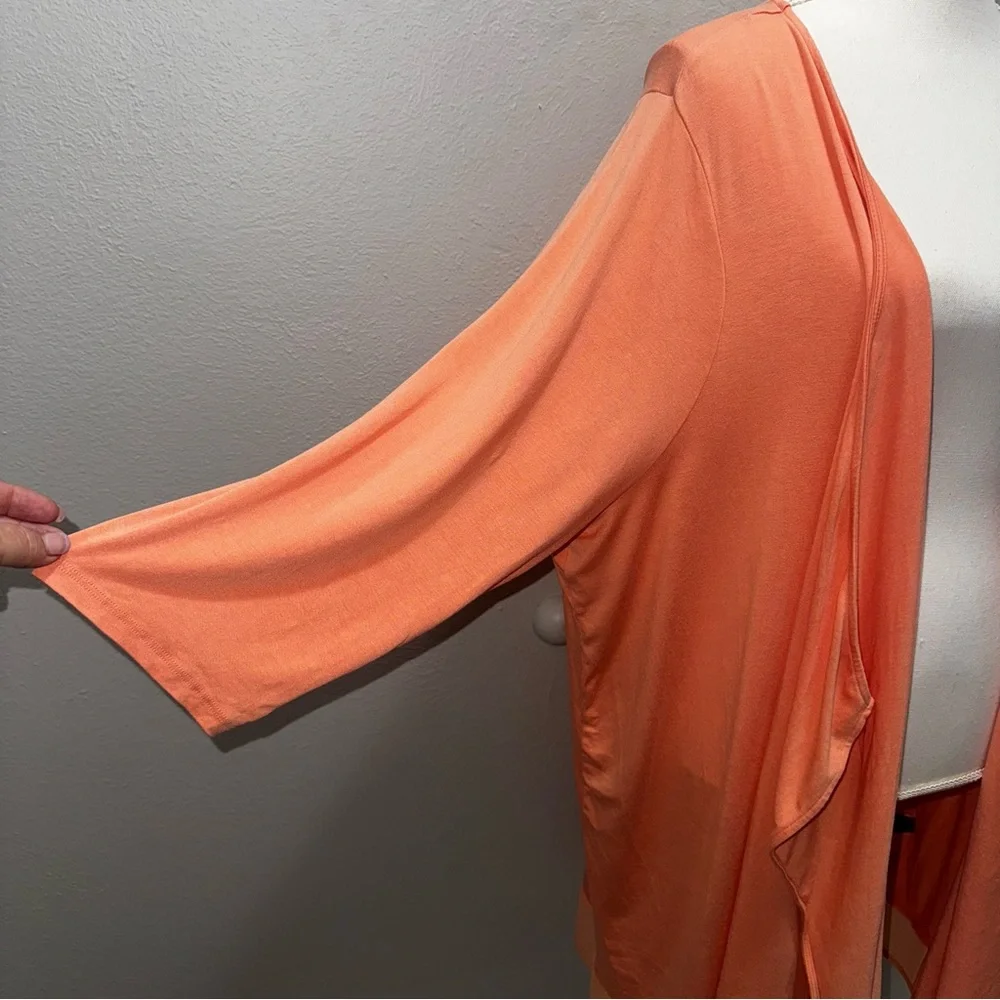 Lane Bryant Women’s 22/24 Orange Peach Open Cardigan Sweater Long‎ Sleeve Solid